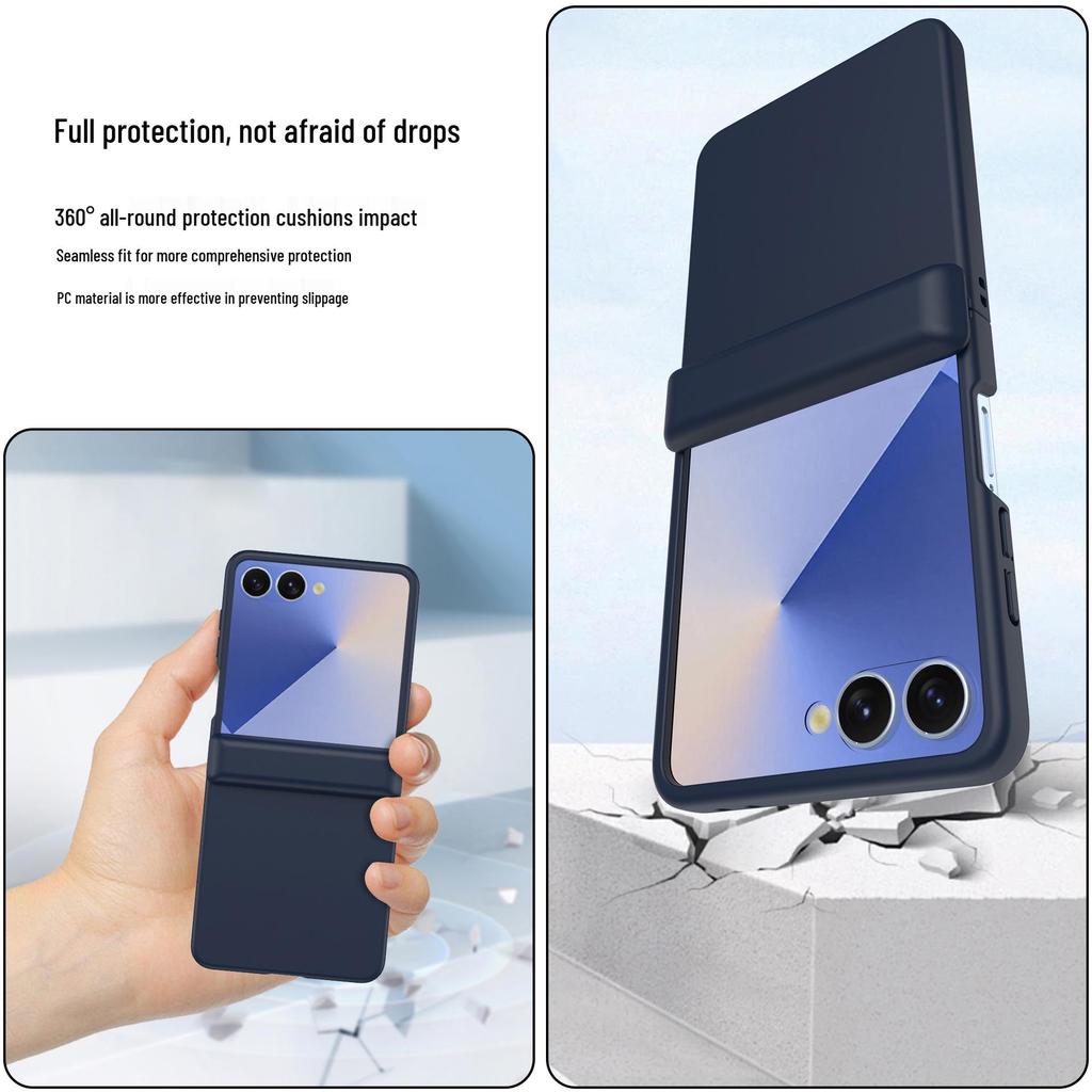 Coque de protection transparente Samsung Z Flip7 avec film de protection en verre trempé couvrant intégralement