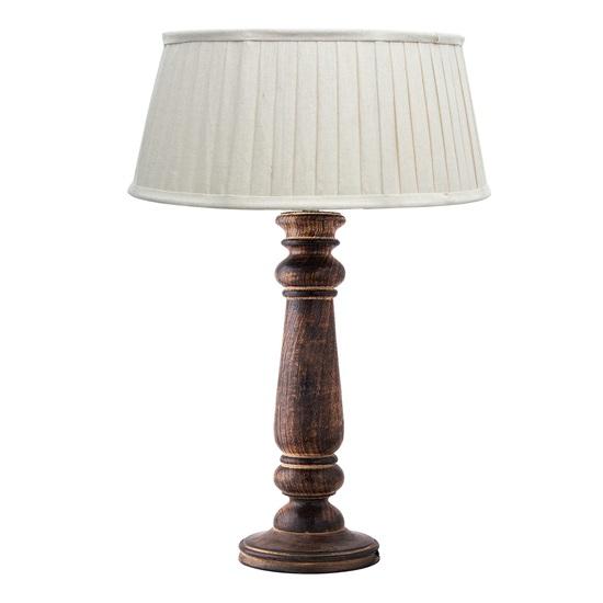 58 Cm Wood Decorative Table Lamp with Shade Bedside Distressed Living Room Light Floral Carved Black Beige Bedroom, Dining Room, Hotel Room, Office