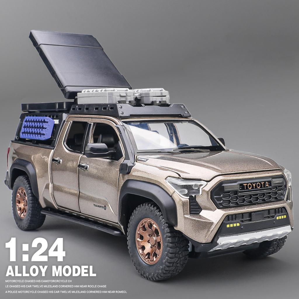 1/24 Toyota Tacoma Off Road SUV Alloy Diecast Model Car Sound and Light Pull Back Children Toy Car Birthday Gifts for Boy Kids