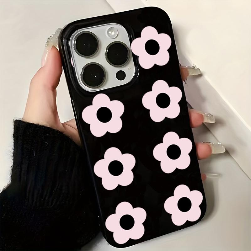 Cute Pink Flower Print Phone Case For iPhone17 16 15 14 Plus 13 12 11 Pro Max 16E X XR XS Max 7 8 Plus SE Shockproof Soft Cover