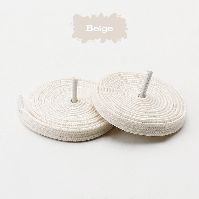 Klassieke Effen Platte Veters Premium Katoen Casual Schoenveters Sneakerschoenveters Schoenaccessoires 1 Paar 100cm beige