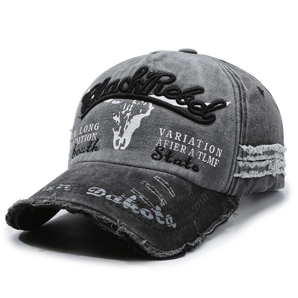 

Breathable Embroidered Sun Protection Hat, Men s Baseball Cap Spring and Autumn Sun Hat Washed чорний