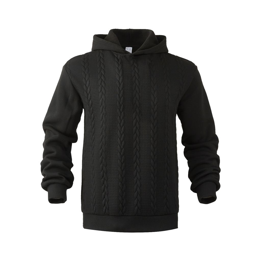Men's Solid-color Loose Sweater Knitted Hoodie, Men's And Women's Stand-up Collar Thickened Hoodie
