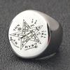 Fashion Tetragrammaton Viking Rings For Man Wahyeh Magical Blessed Pentagram of Solomon Amulet Stainless Steel Punk Male Ring