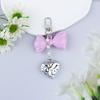 Chic Ripple Heart Bow Keychain Accessory Heart Wave Bowknot Keychain Pendant Elegant Keyrings for Daily and Party Use