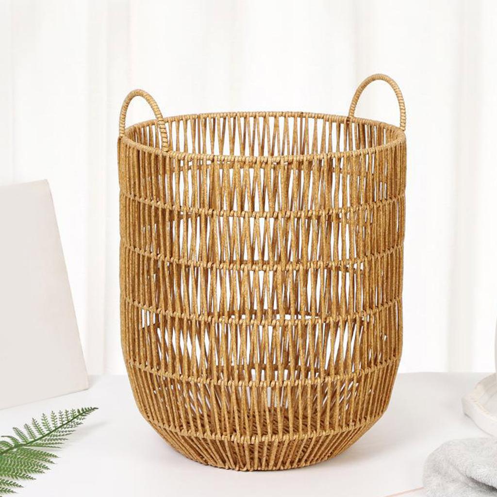 Laundry Basket Imitation Rattan Woven Clothes Storage