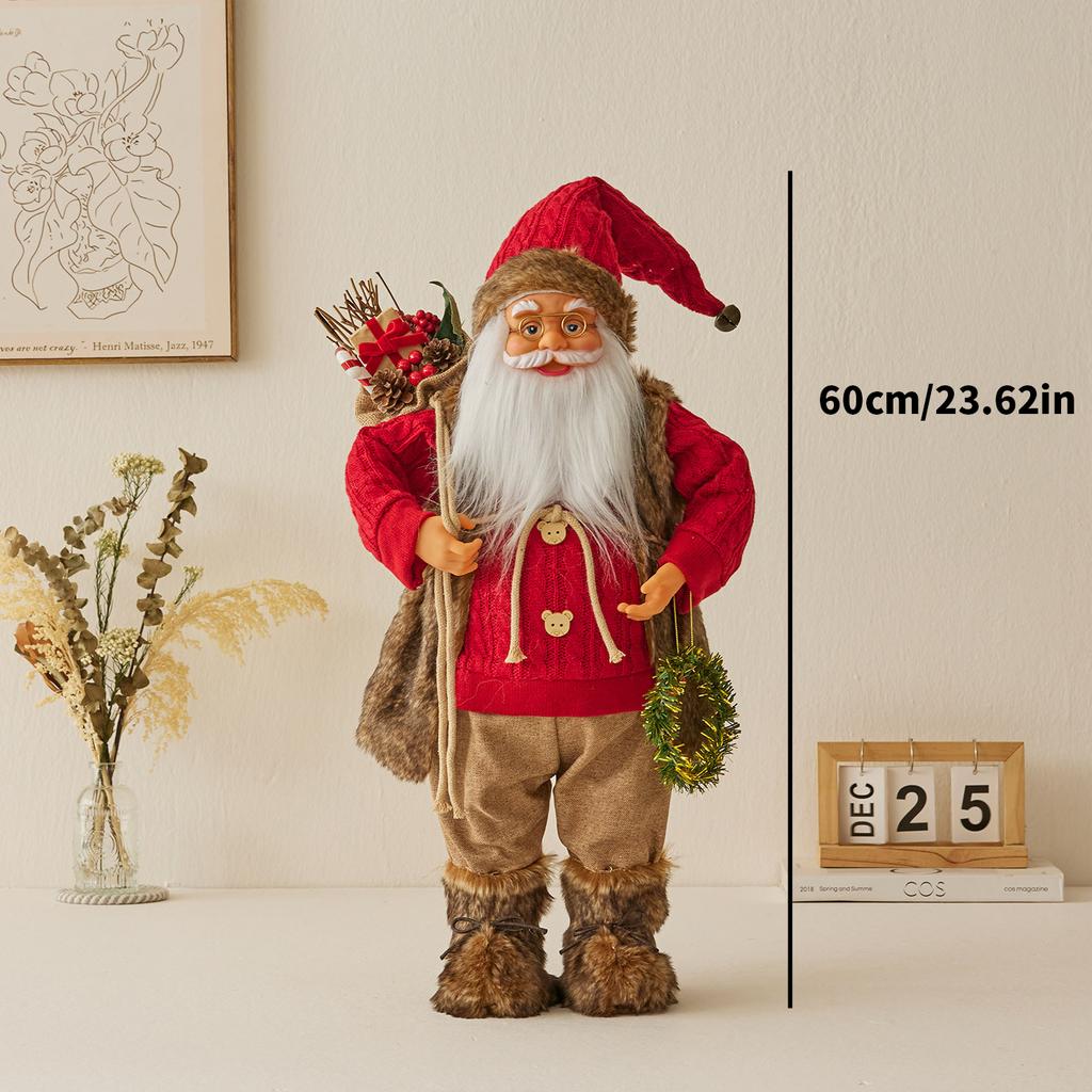 Santa Claus Doll Red Sweater Christmas Decoration Christmas Decorations Standing Christmas Gift Ornament for The Elderly