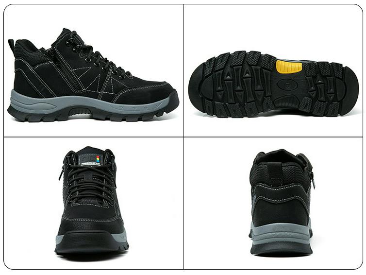 High-Top Anti-Smash, Anti-Puncture Work Safety Shoes with Non-Slip Rubber Sole