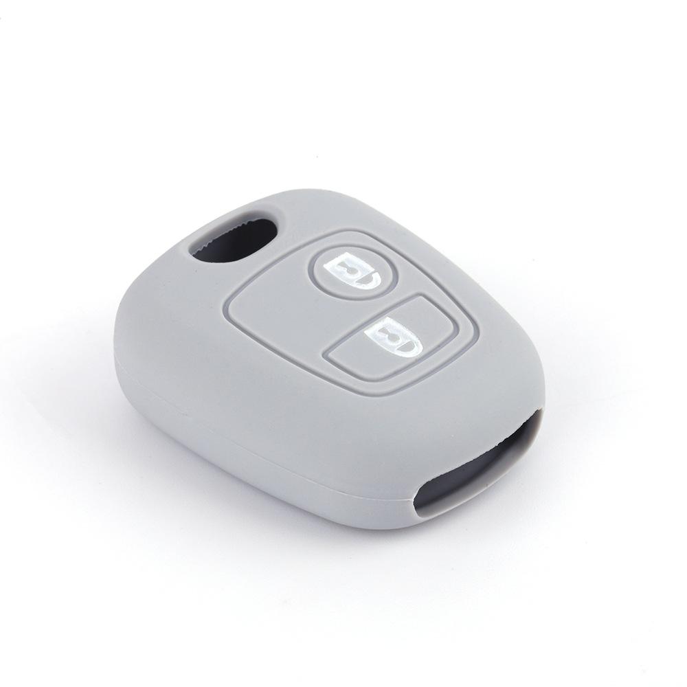 Suitable for Peugeot 206 Straight 2-button Silicone Key Cover Citroen Key Bag Citroen Picasso Remote Control Cover