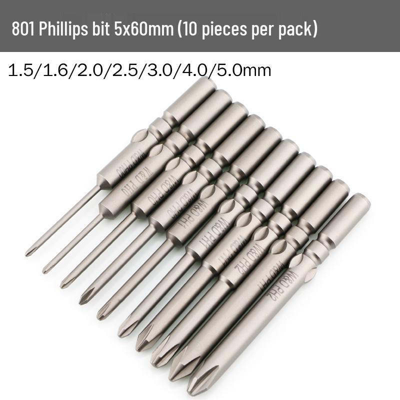 801 Electric Screwdriver Bit W&D 4mm Phillips Screwdriver, 5*60*3, 4C Imported Steel