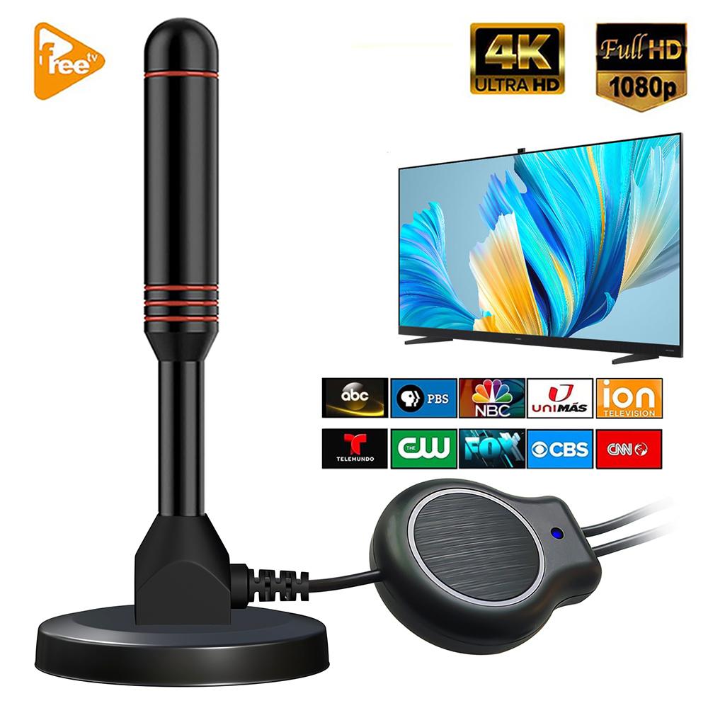 HDTV Antenna with Amplifier VHF/UHF dab Receiver 200 mile DVB-T DVB-T2 DAB Free View Indoor Smart TV Antenna 300cm Coaxial Cable