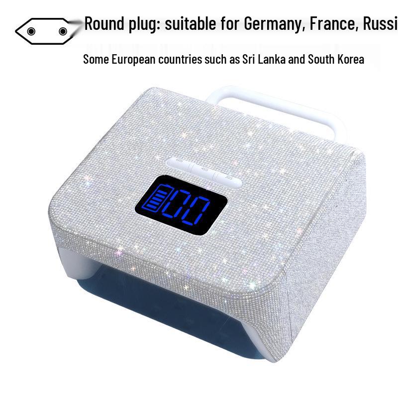 

BY10 Лампа для ногтей со стразами: Перезаряжаемая быстросохнущая фототерапевтическая машина 220 Вт для салонов