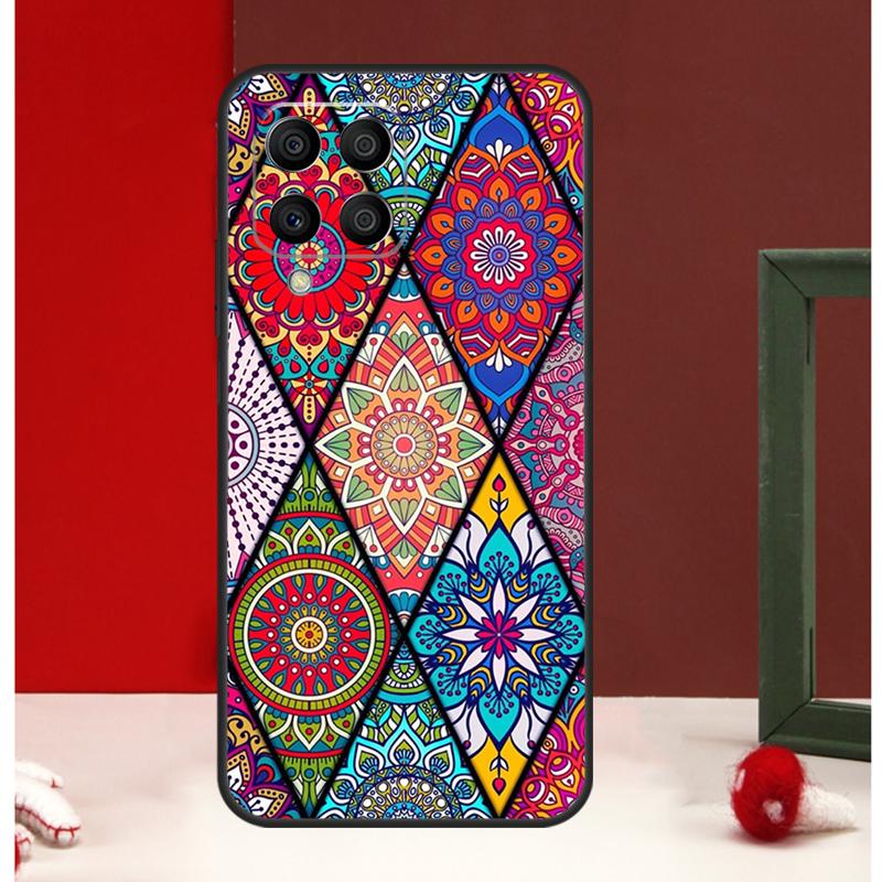 Vintage Retro Lattice Flower Case For Samsung Galaxy M13 M53 M56 M52 M32 M16 M11 M21 M31 M35 M12 M14 M15 M36 M55 M34 M54