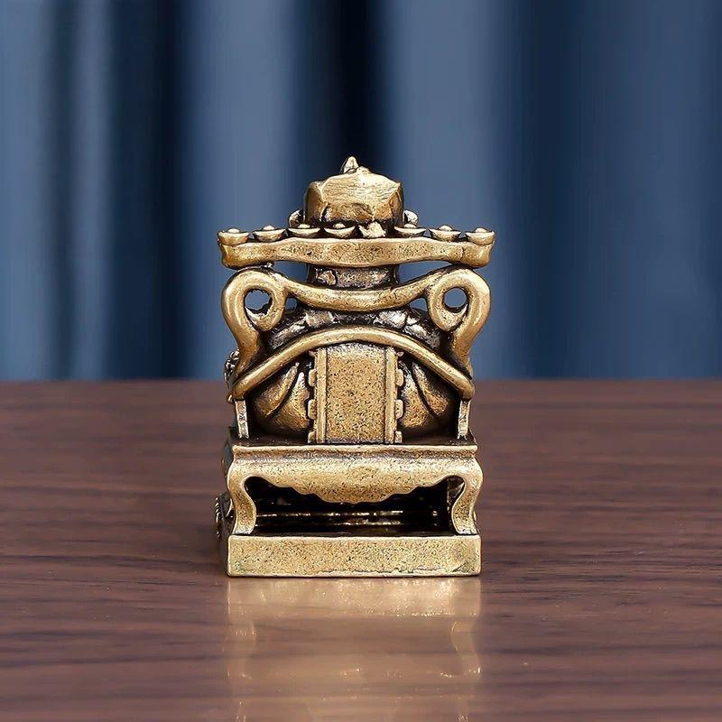 1Pcs Desktop Wealth Recruitment Decor Statue Gift Pure Brass Mini Gods Of Wealth Ornament For Home Office Living Room Accessory