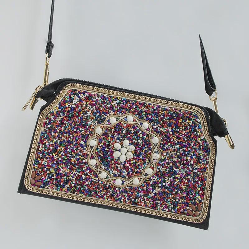 Bohemian Rice Pearl Shell Flower Crossbody Bag for Women - Travel & Photography Shoulder Bag