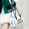 New MLB Artificial Leather Shoulder Bag Shoulder Bag Toast Bowling Bag Unisex Cream White 3ABQL014N-07CRM