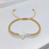 Nicssy Gold Color Beaded Bracelets for Women Jewelry Natural Shell Cross Star Heart Charm Bracelet Adjustable Rope Pulseras