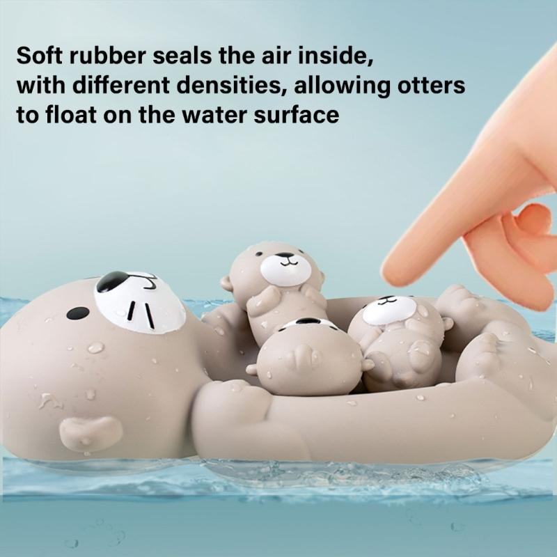 Toddler Bathing Toy Set Otters Mom and Baby Engaging Water Fun Shower Toy Otters Mom and Baby Set For Bath Time