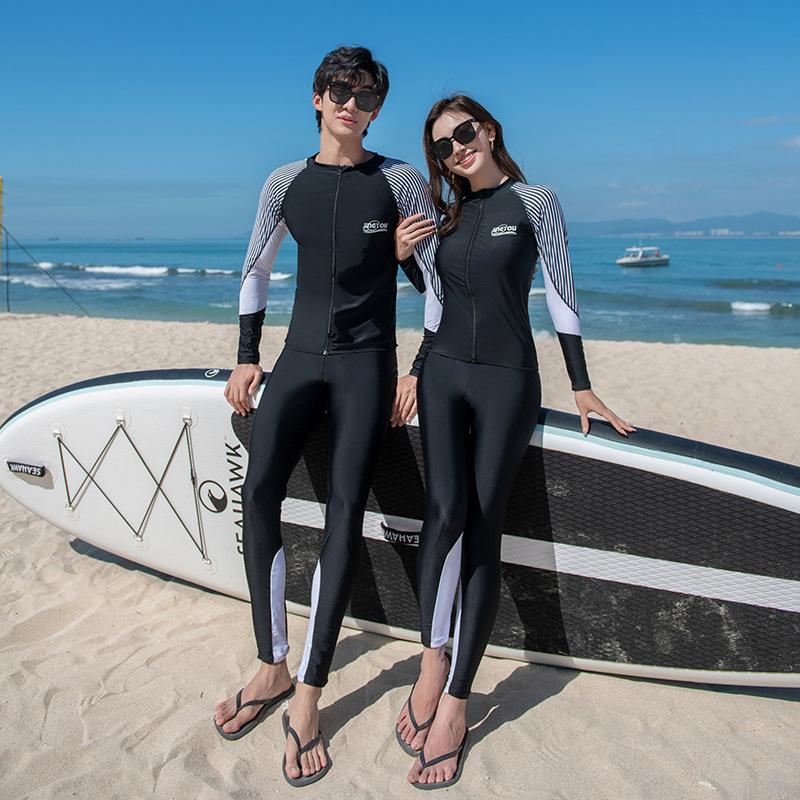 Unisex geteilter Tauch- und Surfanzug: Langarm, Sonnenschutz, Schnelltrocknend, Übergröße Quallenanzug für Strandbadebekleidung.