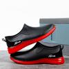 Fashion low-top rain shoes men's waterproof and non-slip short tube wear-resistant low-top waterproof shoes car wash kitchen chef work shoes men