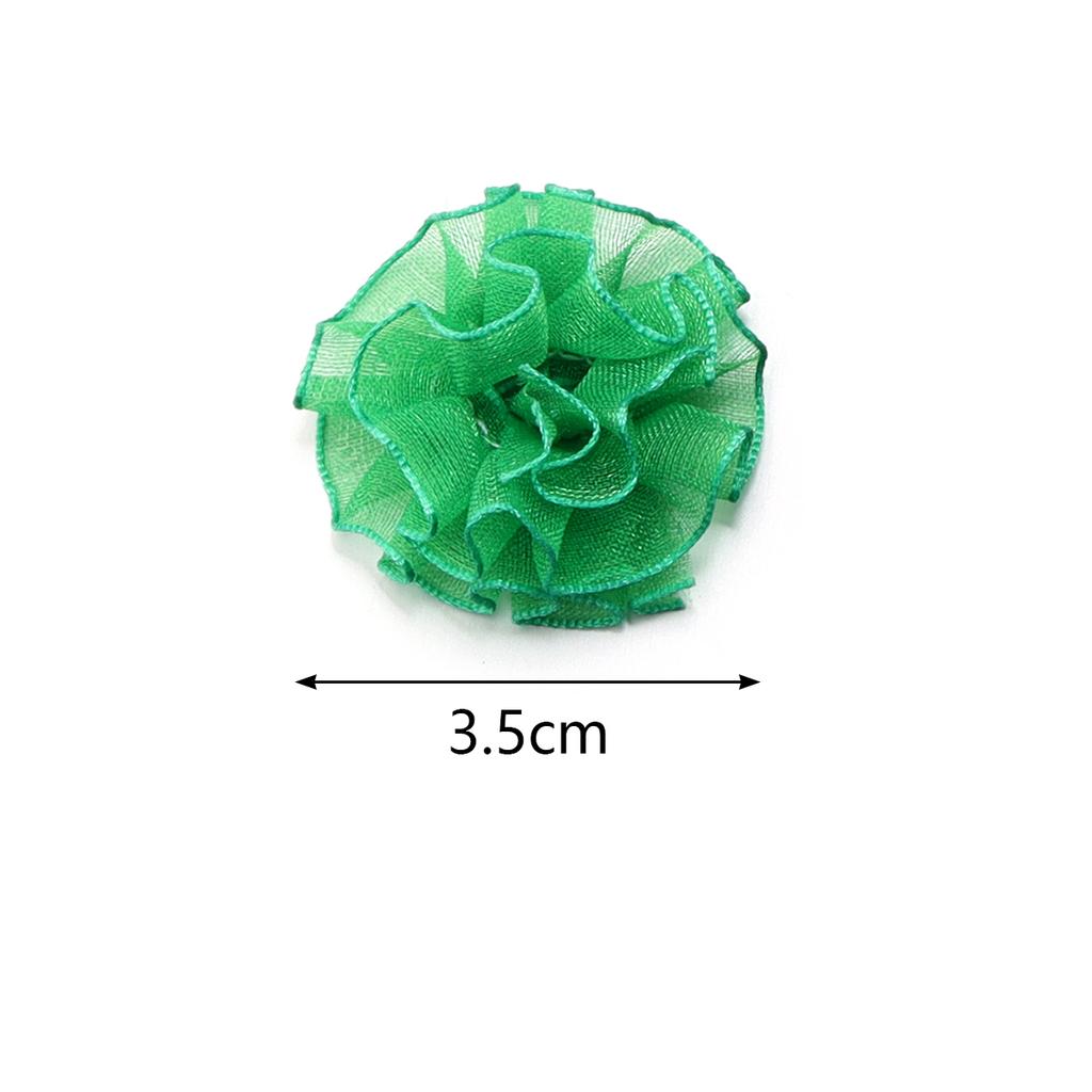 30pcs 3.5cm Snow Gauze Fabric Flower Colorful Carnation Artificial Flowers For DIY Wedding Party Clothing Headwear Decoration
