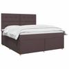 Box Spring Bed with Mattress Dark Brown 140 X 190 Cm Fabric