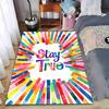 Colorful Striped Carpet with "Stay True" Inspirational Design Pattern Suitable for Use As an Anti-slip for Living Room Bedroom Sofas
