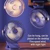 Portable Clip Fan with LED Lights Desk Fan 5 Speed Quiet Rechargeable Mini Table Fan, 360° Rotate Personal Cooling Fan for Home Office