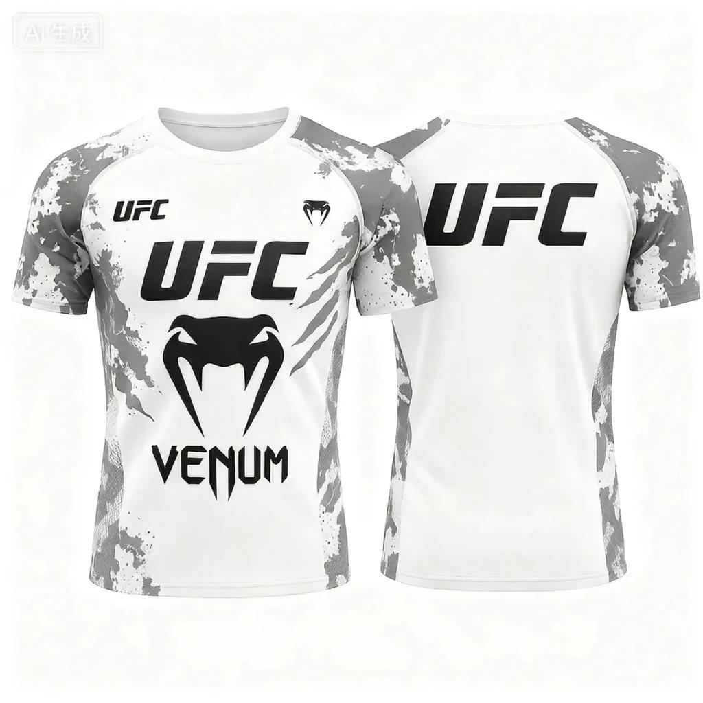 Hot Summer Selling UFC Boxing Fighting Competition Men's T-shirt Fashion Quick Drying Casual Breathable O-neck Short Sleeve Tops
