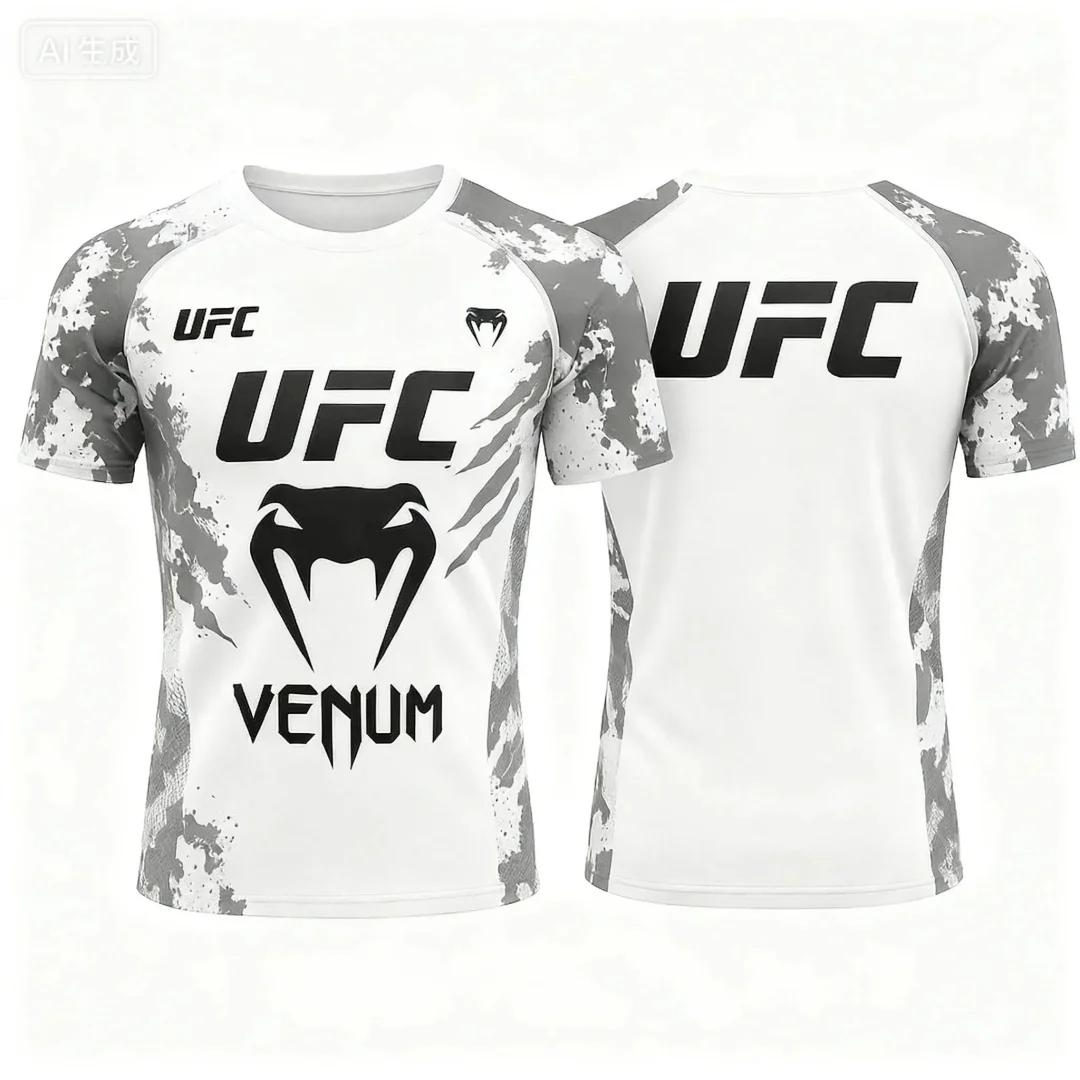 Chengyu19861314-1 Zomer UFC Boksen Vechtsport Wedstrijd Mannen T-shirt 3D Geprint Modieus O-hals Top Casual Comfortabel Ademend Korte Mouw Kleding XS