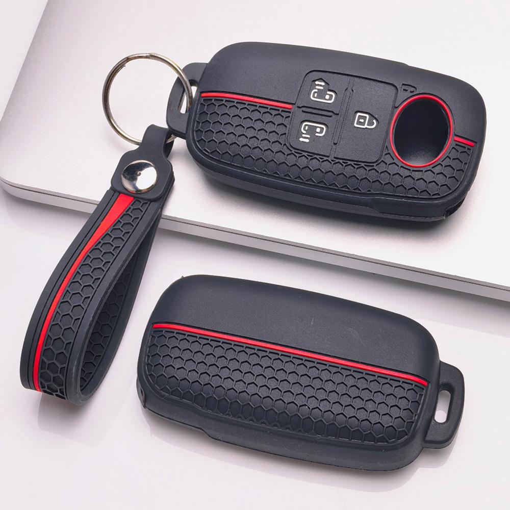Car Key Cover for Toyota Raize Tanto Rex Ativa Daihatsu Rocky Tanto Subaru Rex with Keychain Honeycomb Texture Metal Keychain Car Remote Key Sleeve