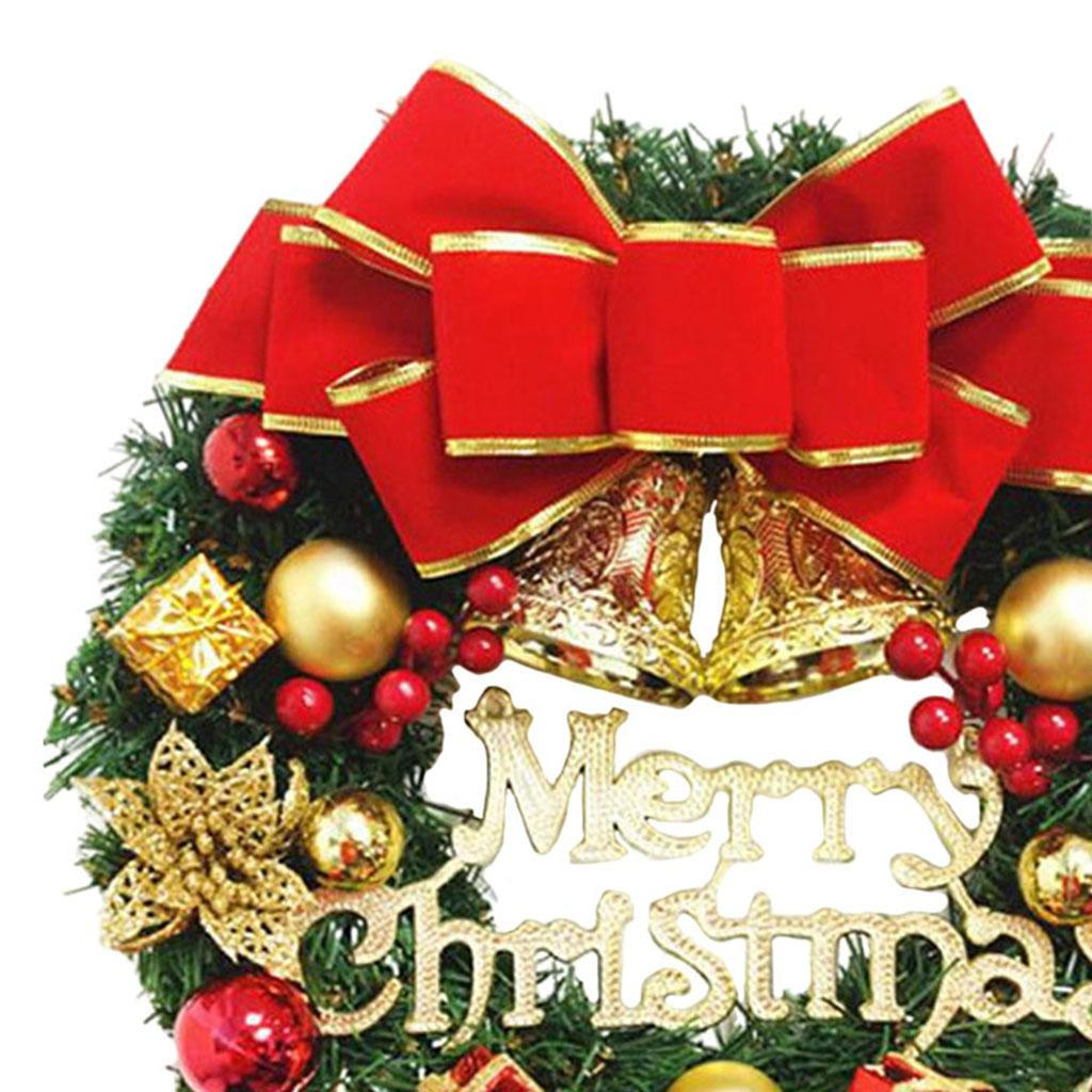 12 Inch Artificial Front Door Wall Window Hanging Garland Hoop Flower Pendant Ornament for Christmas