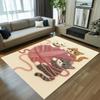 Cute Cat Embroidery Pattern Area Rug Non-Slip Soft Durable Washable Floor Mat Decor Carpet for Living Room Bedroom Home Decor