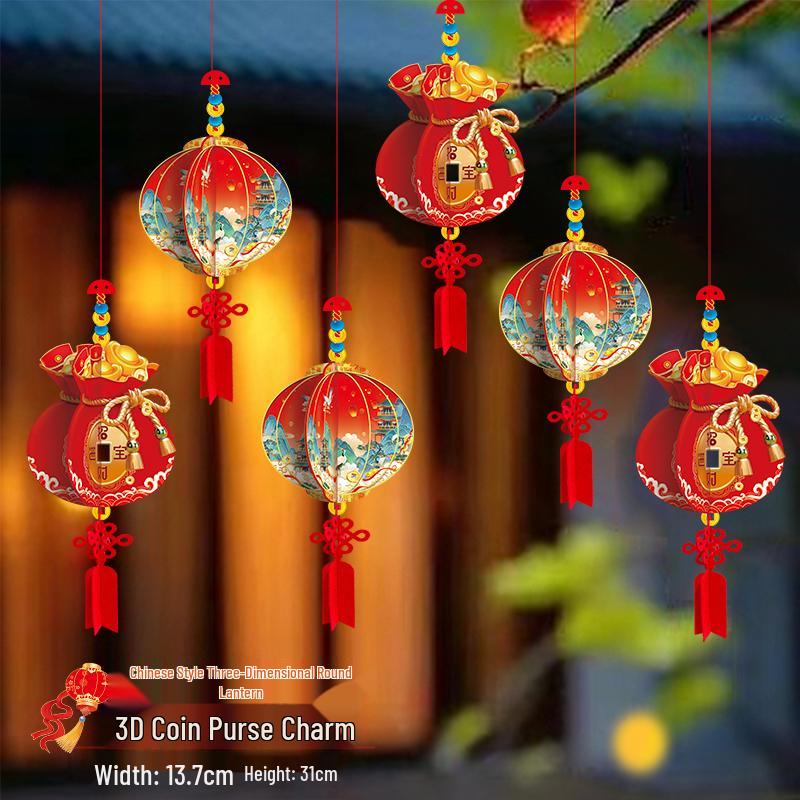 2026 Year of the Horse New Year Good Luck Red Lantern Hanging Ornaments