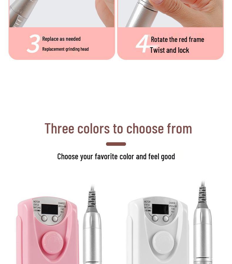 Rechargeable 30,000 RPM Professional Nail Drill for Gel Polish Removal