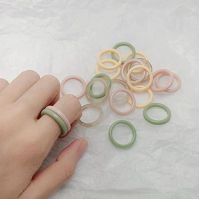 Multicolor Simplicity knogring Mode Dam Ring Ung tjej hjärta Smycken Söt Liten och ren och fräsch