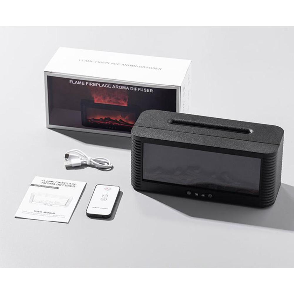 Cozy Atmosphere Flame Diffuser Remote Control Flame Aroma Diffuser Realistic Flame Effect 7 Soothing Light Modes