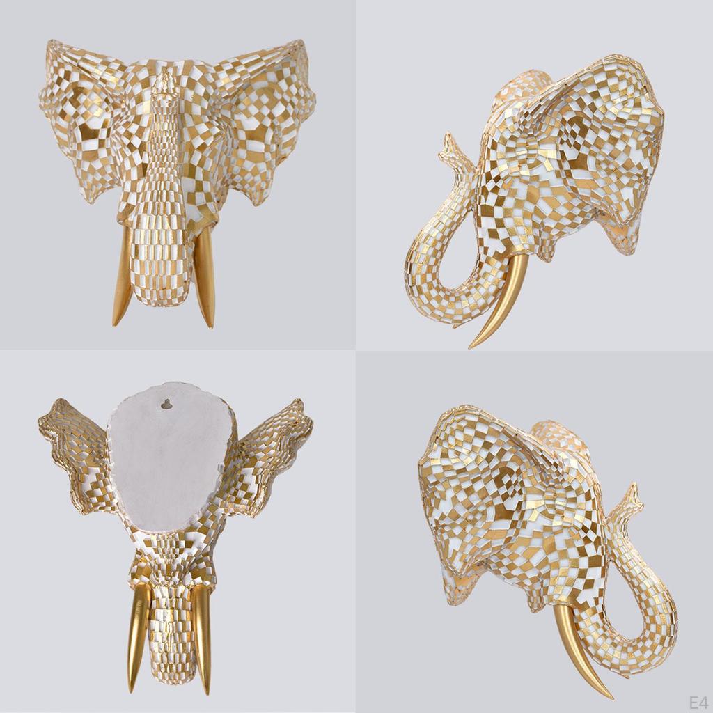 Decorative Elephant Head To Hang On The Wall, Wall Sculpture for Home Or Office.