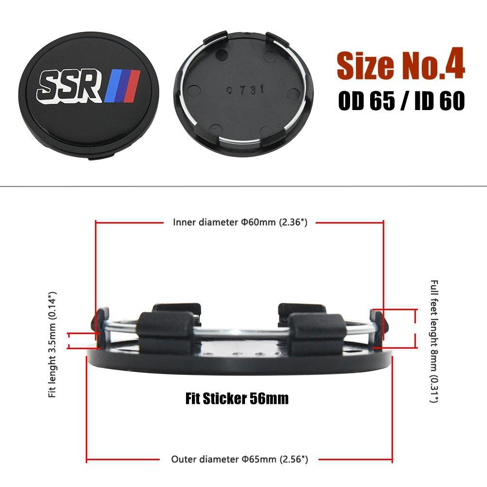 4PCS OD 58MM/60MM/63MM/65MM Cap For Rims SSR XXR Emblem Wheel Center Cap Sport Car Logo Wheel Cover Hub caps