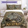 3pcs Custom Name Zebra Bedding Set Duvet Cover Closure Includes 1 Duvet Cover & 2 Pillowcases, Soft and Comfortable for All Seasons.