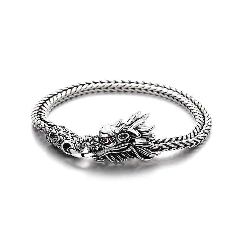 Retro Domineering Dragon Head Bracelet Men 'S Personality Versatile Dragon Year 'S Destiny Years Creative Hand Accessories