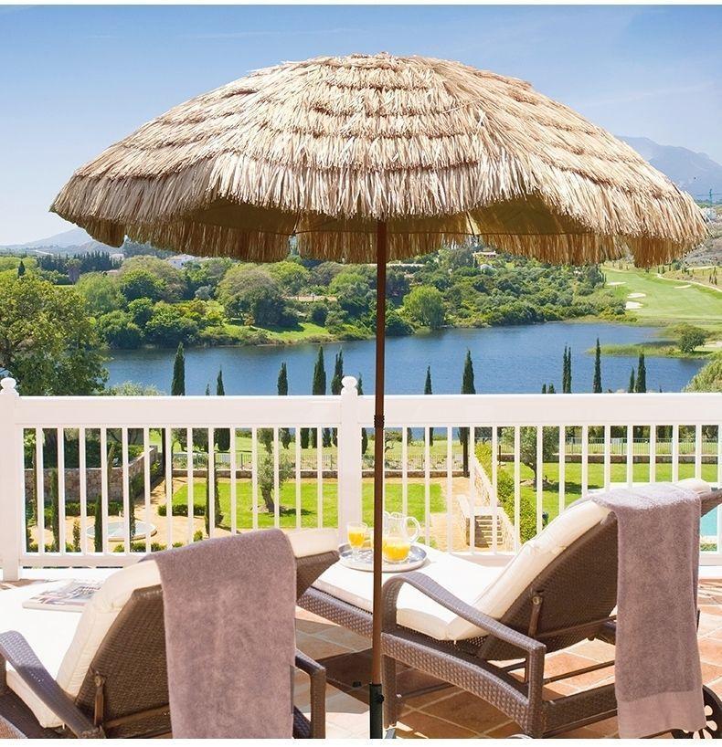 Imitation Thatch Outdoor Sunshade Umbrella - Garden, Courtyard, and Photography Decor Prop