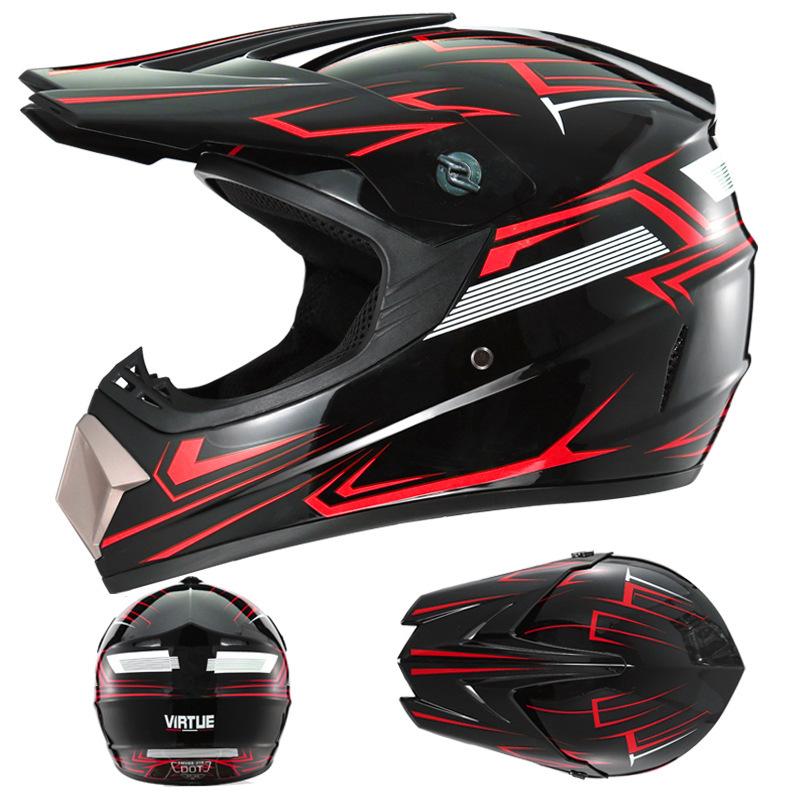 [Free Three-piece Set] Kart Off-road Helmet Electric Motorcycle Helmet Full Helmet for Mountain Downhill Competition
