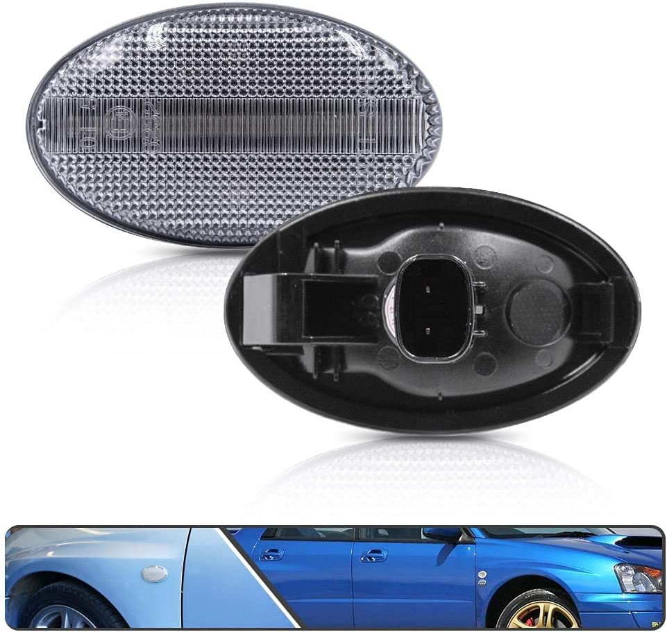 Subaru Compatible Impreza GD Legacy BE Filester SF5 Pleo RA Vivio KK KW KY Fiber LED Sequential Fender Front Side Marker Turn Signal with Clear Lens