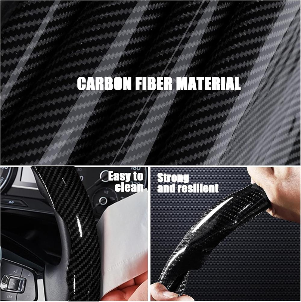 3pcs Carbon Fiber Steering Wheel Booster Cover Non-Slip Accessory For Toyota BMW