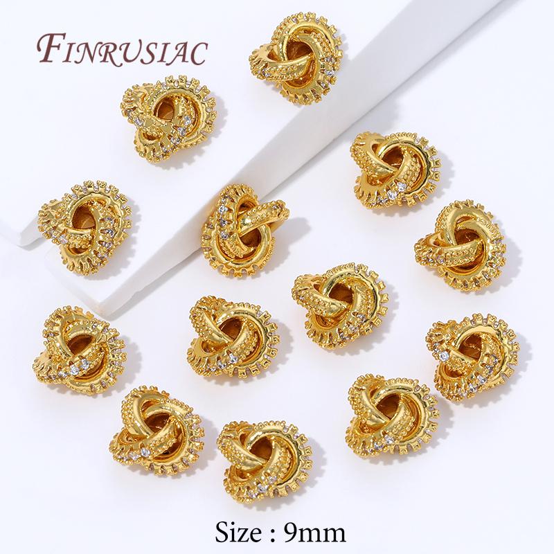 4/8Pcs 18K Gold Plated Decorative Beads,Spacer Beads For Jewelry Making,Metal Separator Bead For Bracelets DIY Accessories