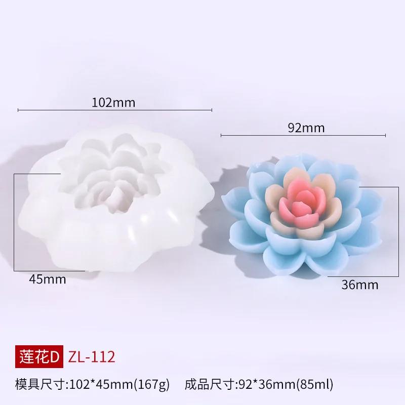 DIY Rosenkerzen-Silikonform, Lotusharz-Silikonform, Hibiskusblüten-Kerzenform, Pfingstrosen-Kerzenform, Blumenkuchenformen