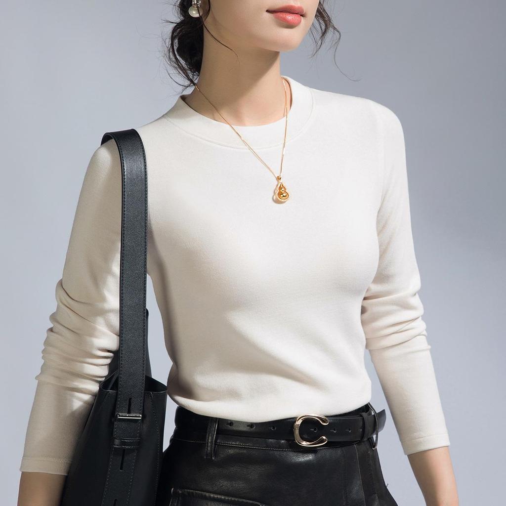 Women's Merino Wool Summer Base Layer: Black Long Sleeve Round Neck Slim Fit T-shirt (2025 Collection)