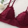 Lace Beauty Back Wrapped Chest Gathered Breathable Bra Solid Color Triangle Cup Bra