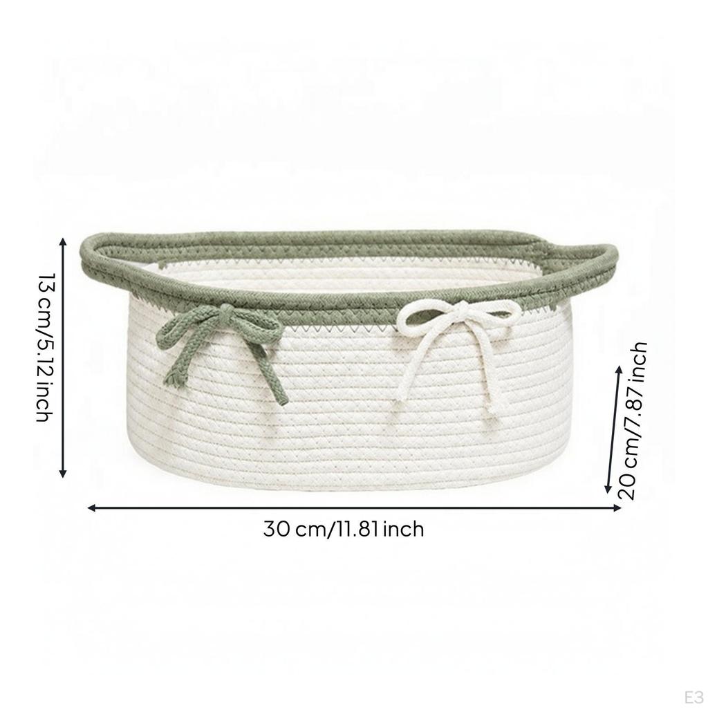 Rope Storage Basket Versatile Coiled with Reinforced Rim Sturdy for Bedroom Shelves,